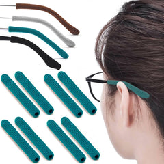 IYOOH cyan eyeglasses ear cushions - soft knitted cotton, 4 pairs