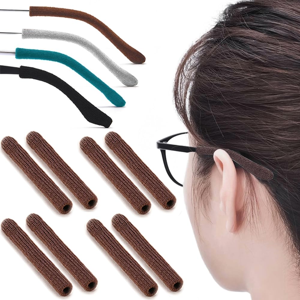 IYOOH 4 pairs brown soft glasses ear cushions - front view
