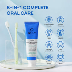 Product label showing fluoride-free and SLS-free formula