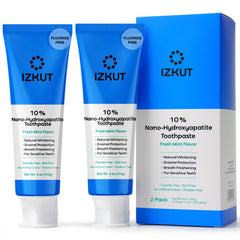 Close-up of IZKUT 10% Nano Hydroxyapatite Toothpaste pack of 2 - close-up shot 1