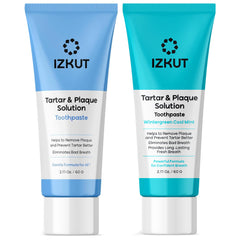 IZKUT Tartar & Plaque Remover Toothpaste Bundle Mint & Wintergreen 2-Pack - front view