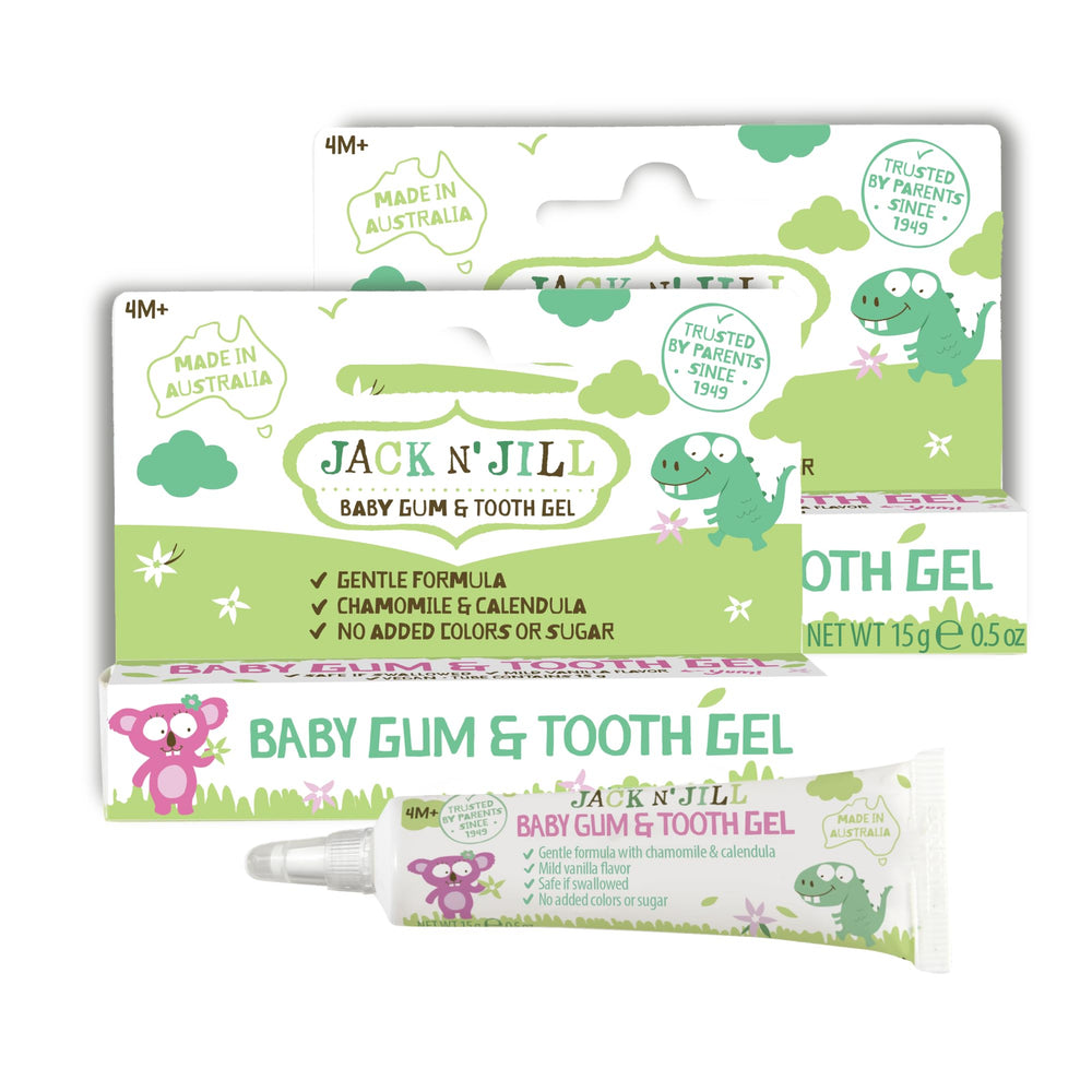Front view of Jack N' Jill Baby Gum & Tooth Gel 15 g 2-pack
