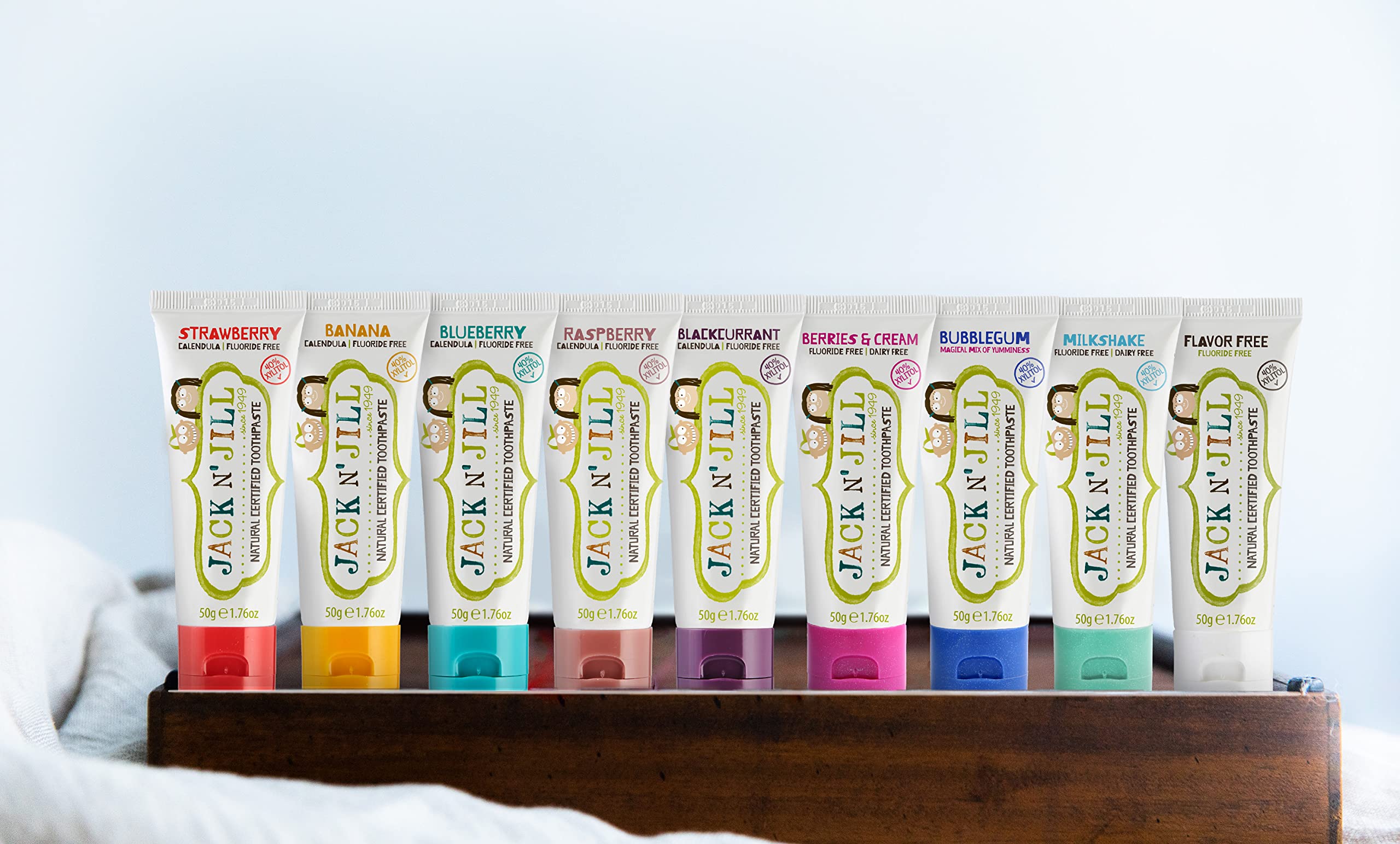 BPA-free packaging for Jack N' Jill natural kids toothpaste