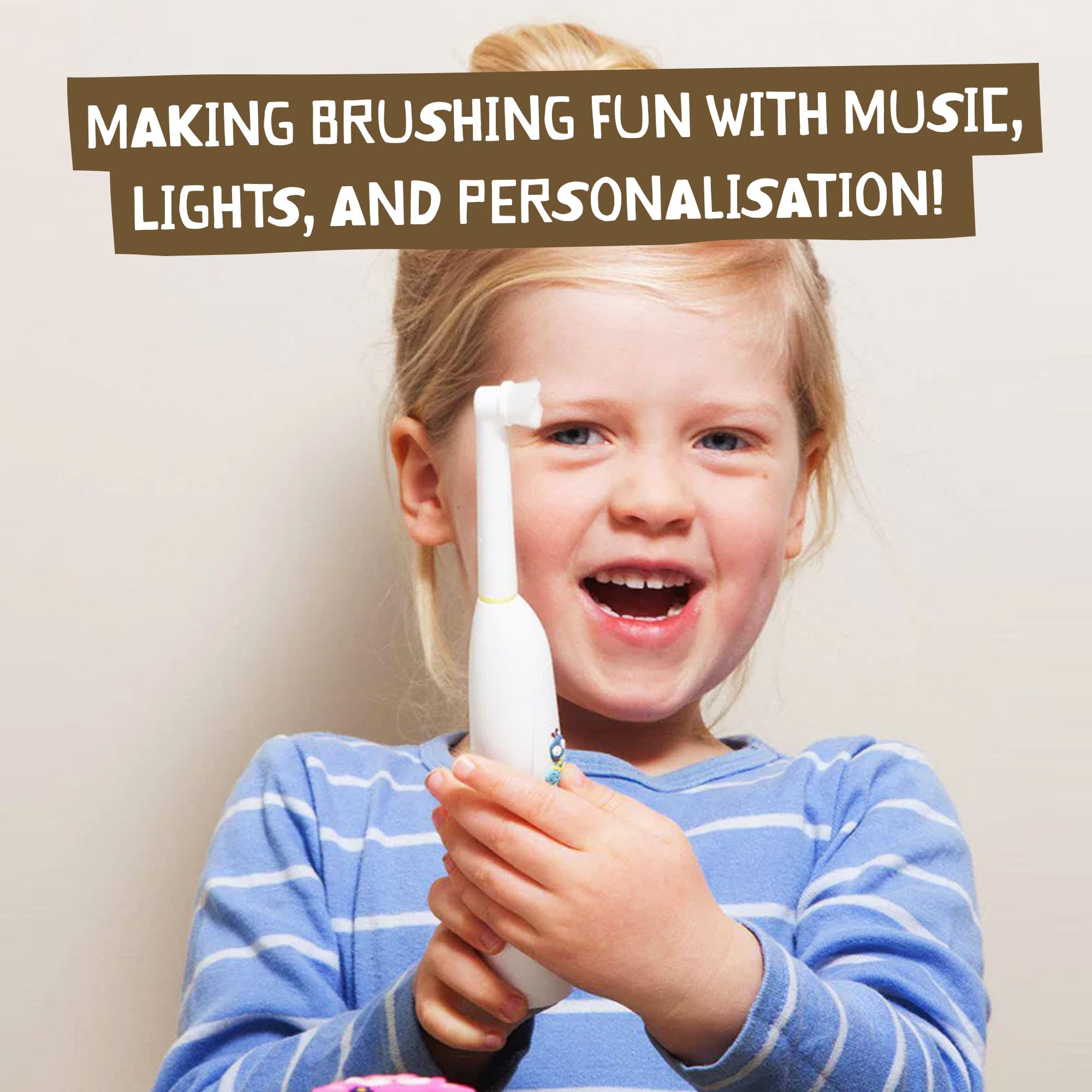 Buzzy Brush with six bubble stickers for customization
