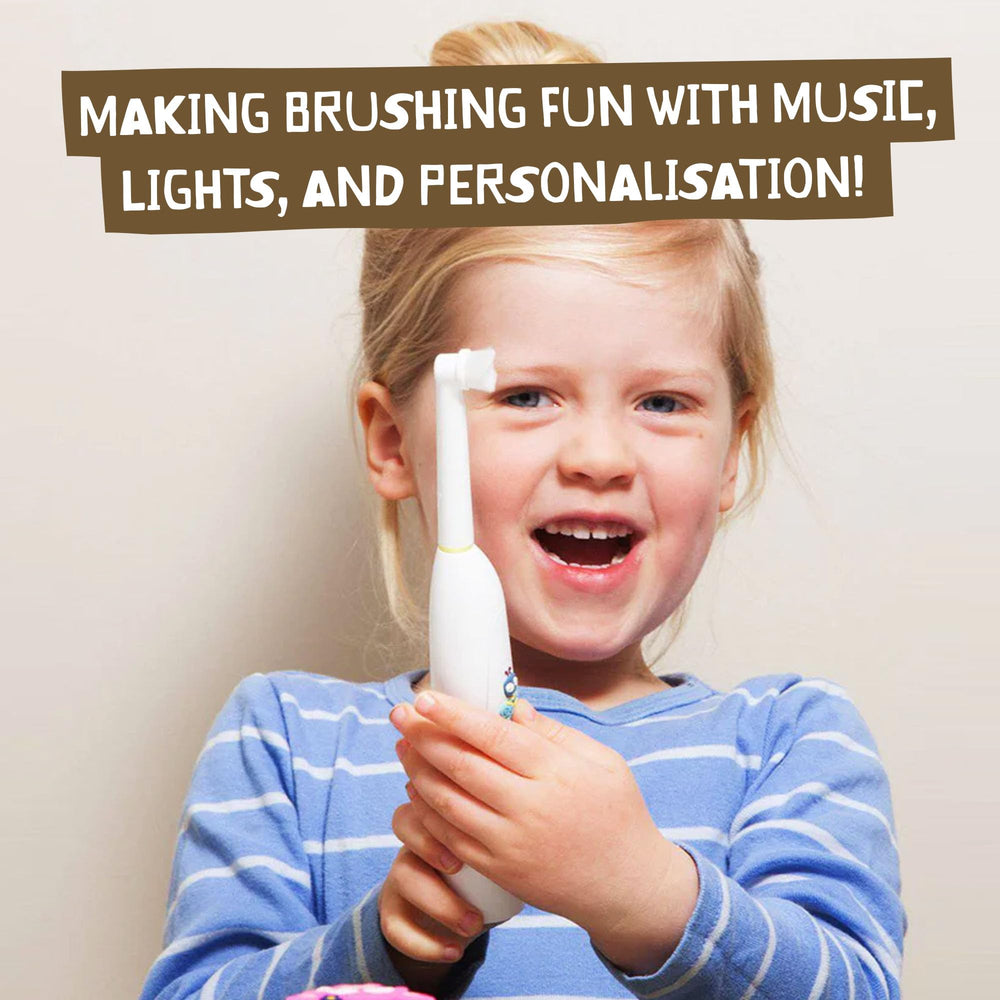 Buzzy Brush with six bubble stickers for customization