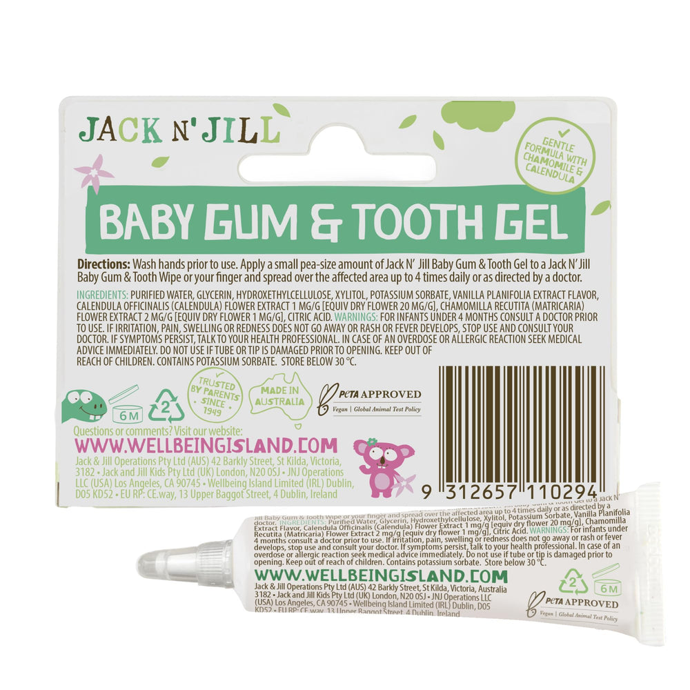 Calming chamomile and calendula in teething gel