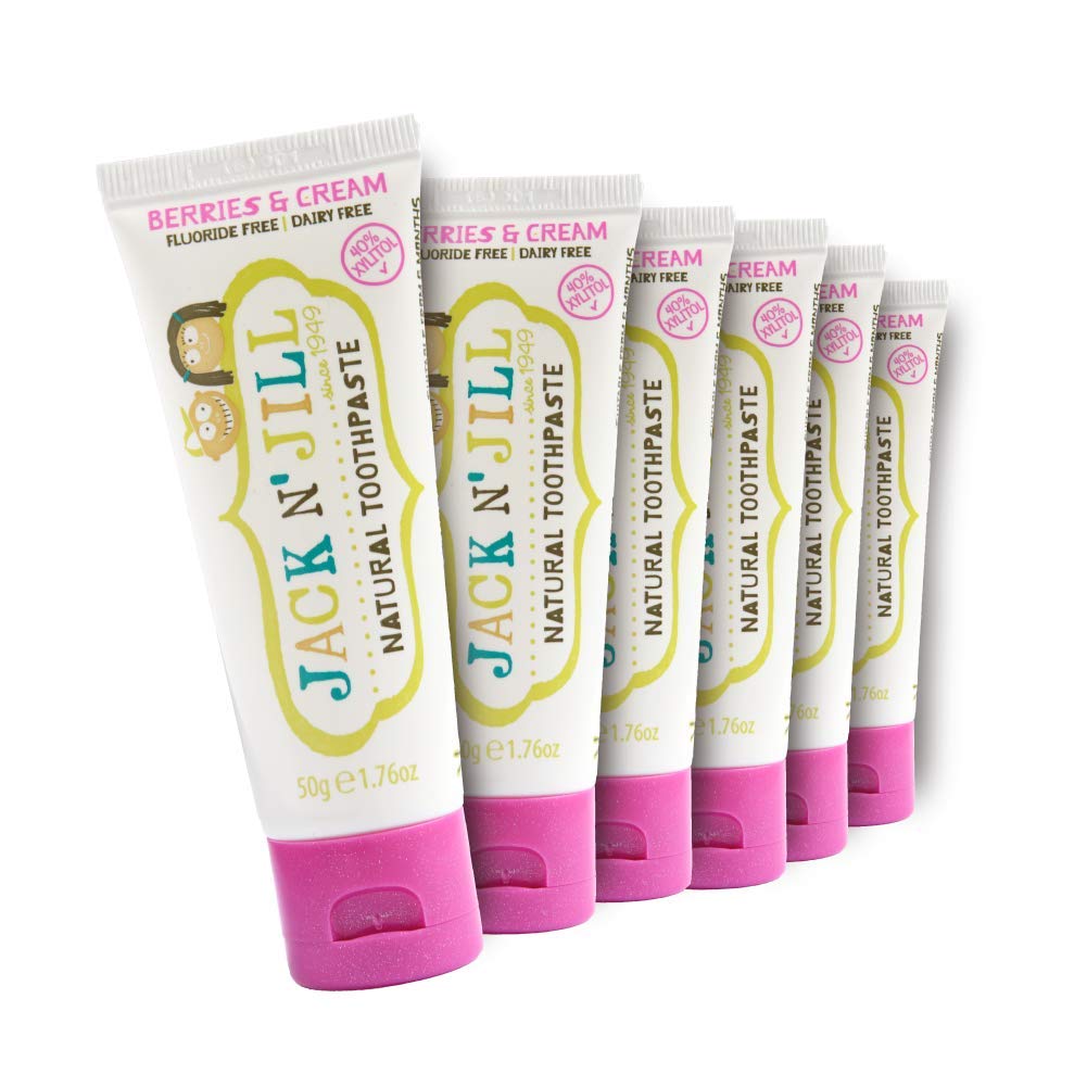 Jack N' Jill Kids Toothpaste Berry N' Cream 6-pack tubes - front view