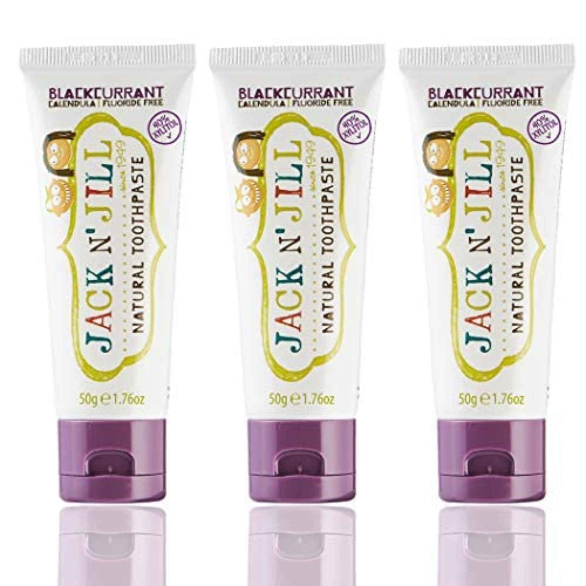 Jack N' Jill Kids Toothpaste Blackcurrant 3-pack packaging