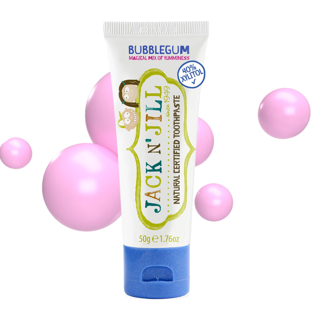 Jack N' Jill Kids Bubblegum Toothpaste bottle on white background