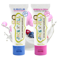 Pack of 2 Jack N' Jill Bubblegum and Berries N' Cream toothpaste 1.76oz