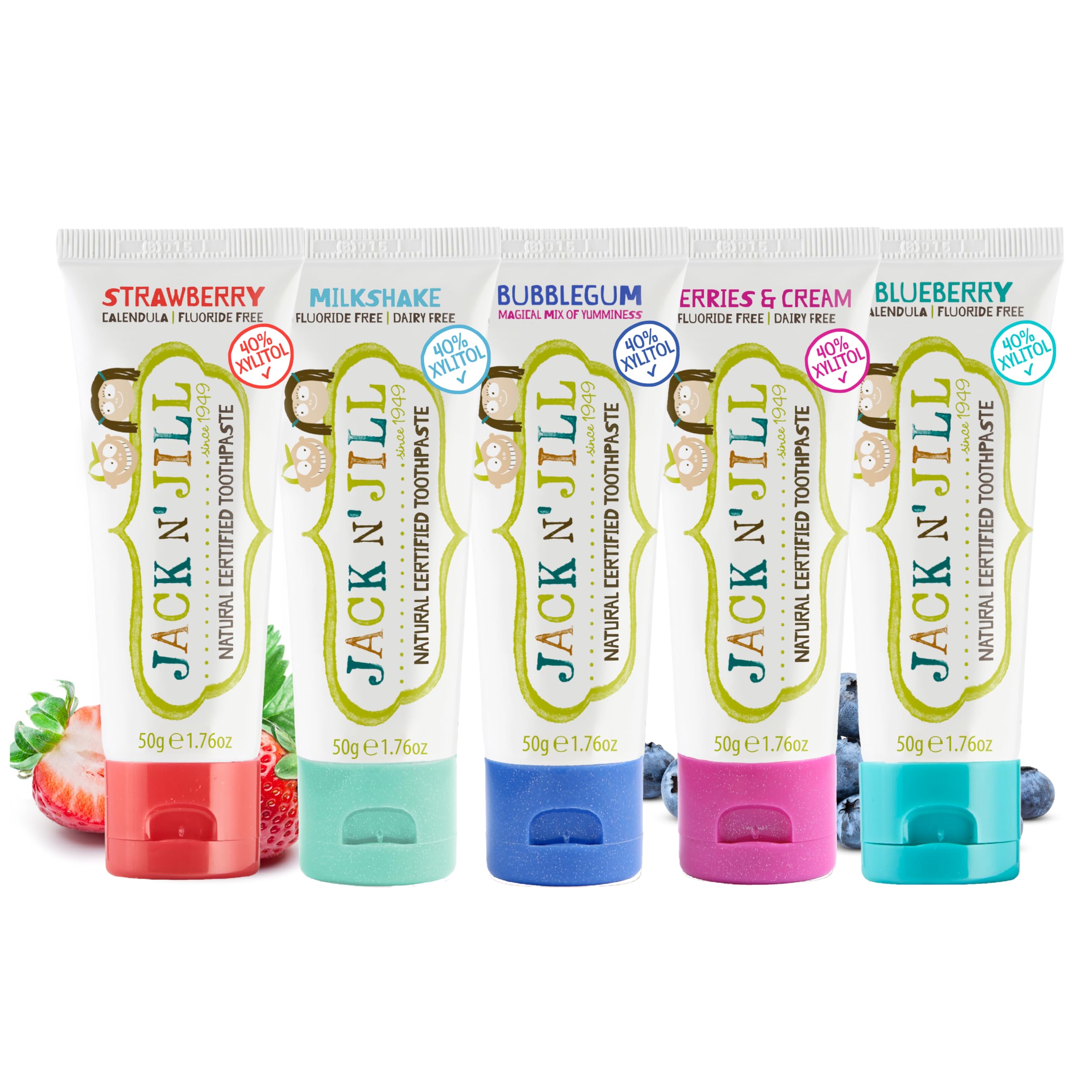 Jack N' Jill Kids Toothpaste fluoride-free 1.76 oz 5-pack