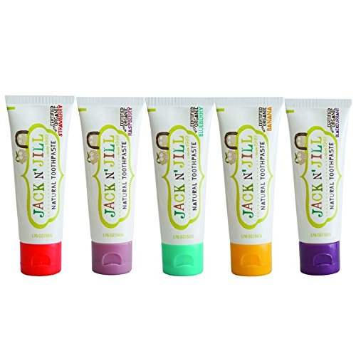Toothpaste packaging for Jack N' Jill Fluoride Free, BPA Free, 40% xylitol