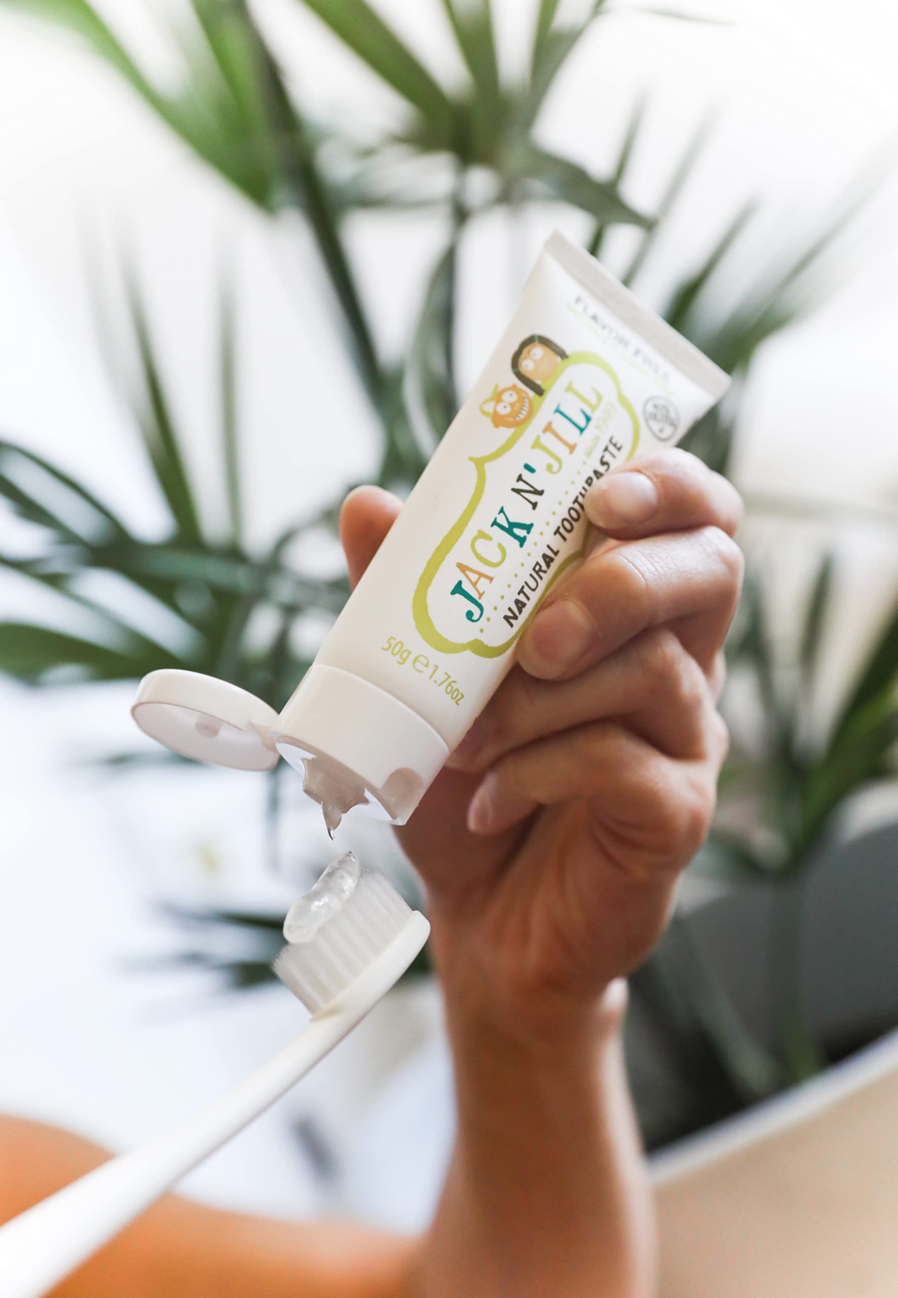 BPA-free packaging symbol on Jack N' Jill toothpaste