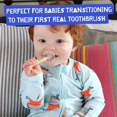 Front view of Jack N' Jill Stage 2 silicone toothbrush for toddlers