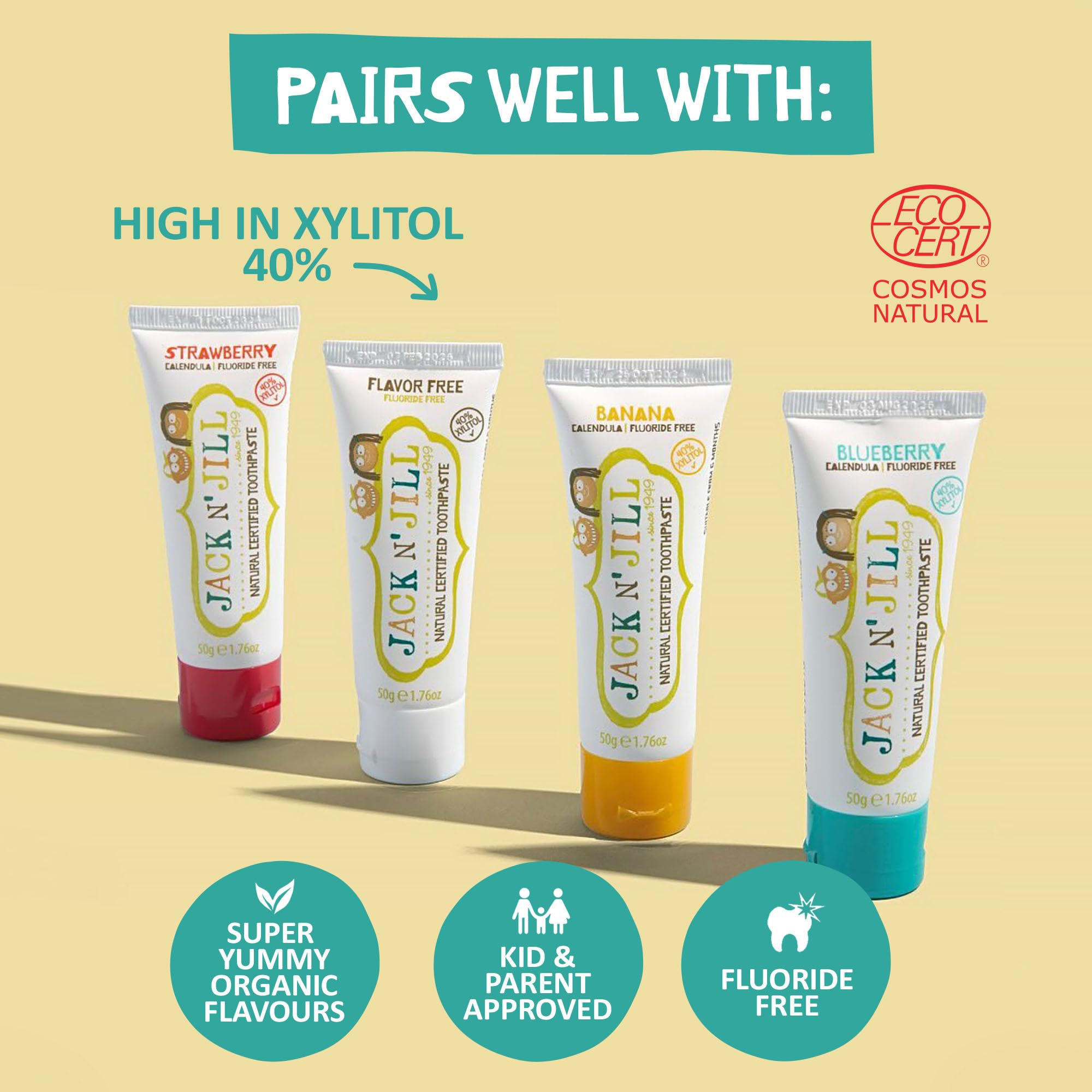 Jack N' Jill Stage 2 toothbrush packaging and kit