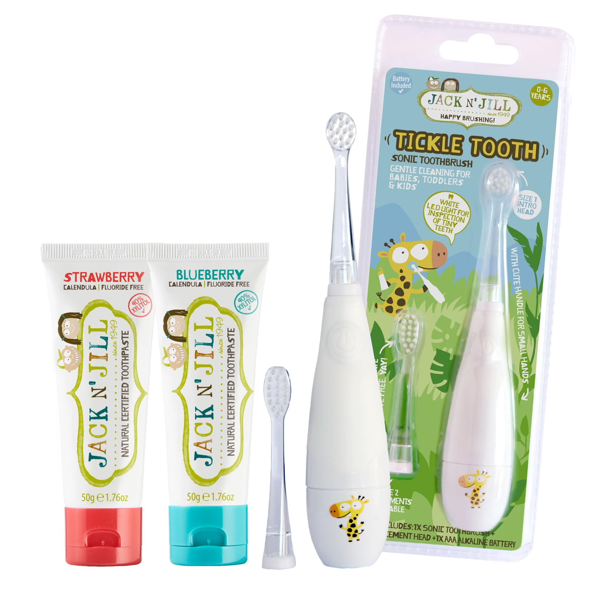Hero image of Jack N' Jill Tickle Tooth Toddler Toothbrush & Toothpaste Set