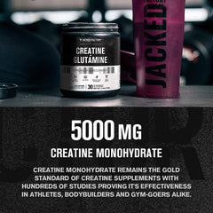 Close-up of Creatine + Glutamine product label