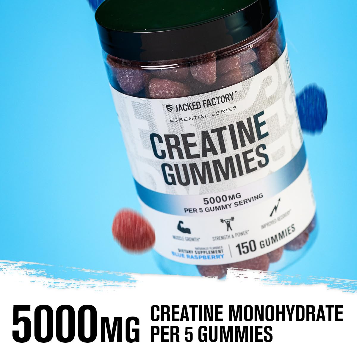 Back of Jacked Factory Creatine Gummies bottle showing ingredients