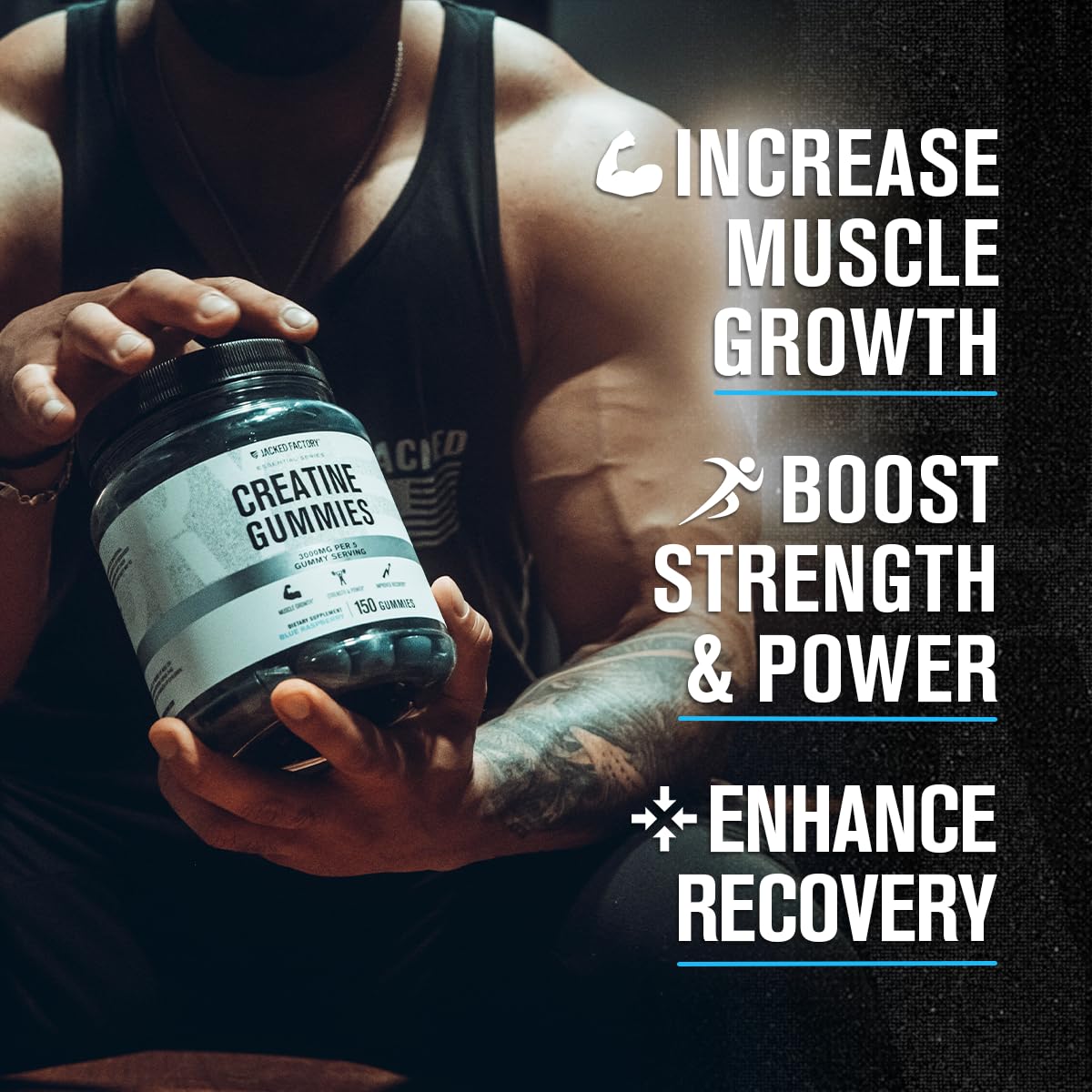 Supplement facts panel for Creatine Monohydrate Gummies