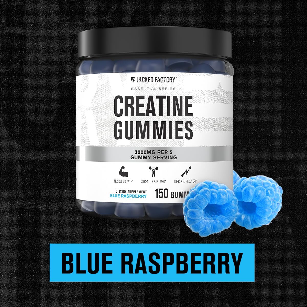 Packaging for Jacked Factory Creatine Monohydrate Gummies