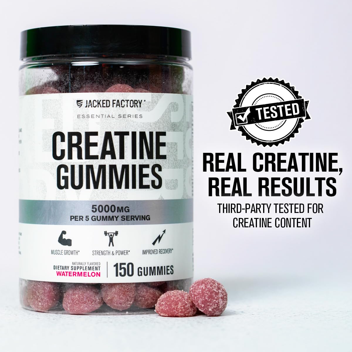Serving size image showing 5 gummies per daily dose