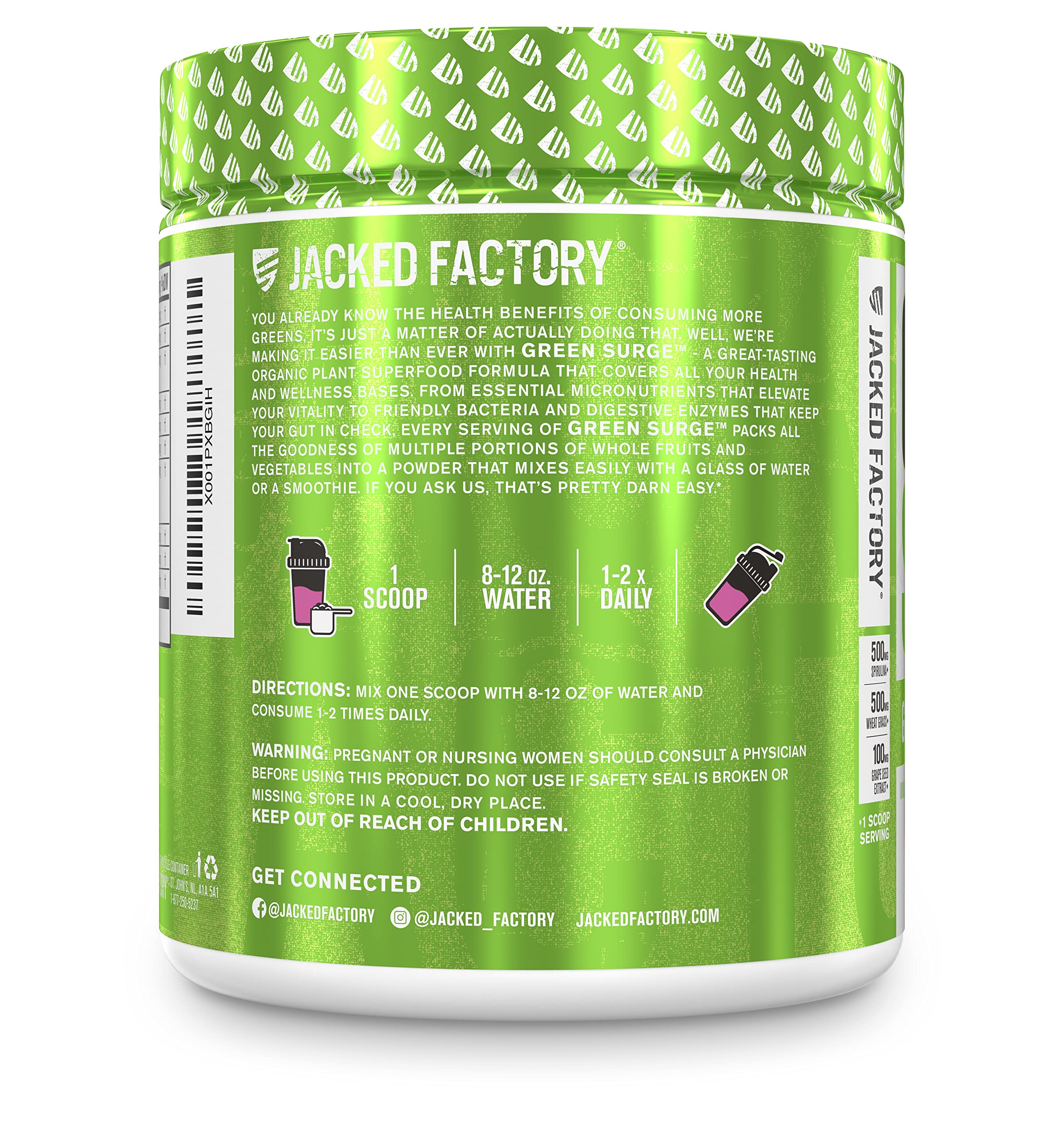 Green Surge mixed berry powder ready to mix
