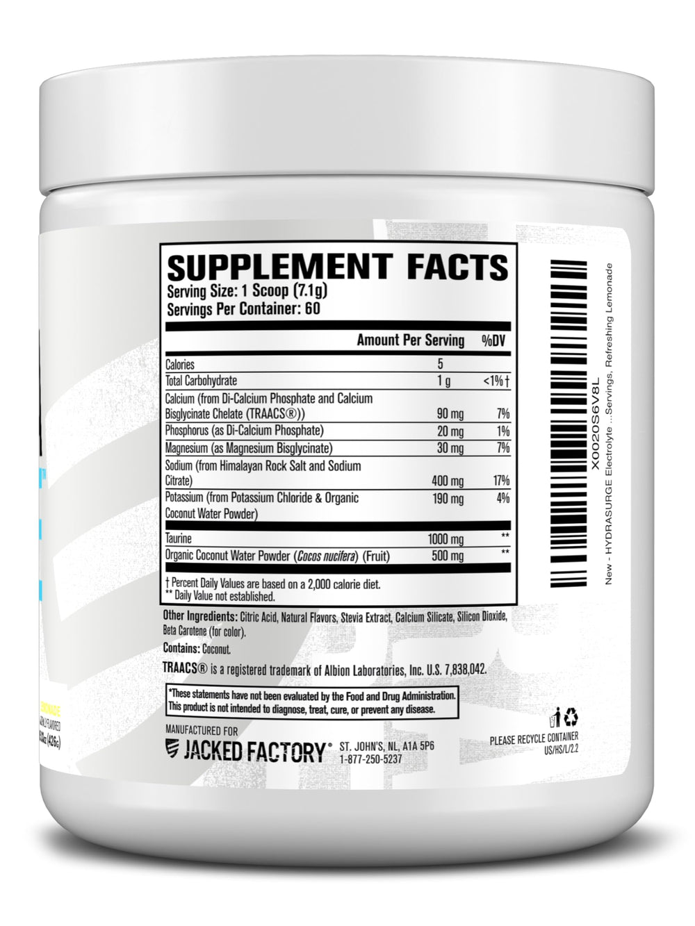 Top-view packaging highlights convenient powder formula for on-the-go hydration.