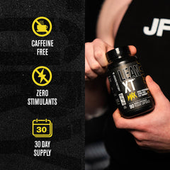 Back view showing nutrition facts on Lean-XT Max bottle