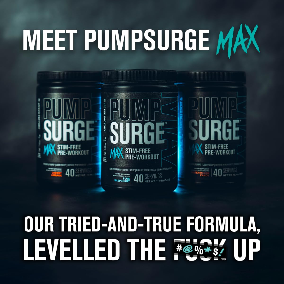 Jacked Factory Pumpsurge Max ingredients graphic explains L-Citrulline and Arginine Nitrate.