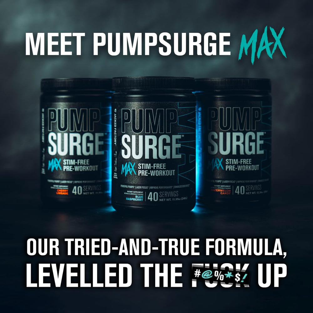 Jacked Factory Pumpsurge Max ingredients graphic explains L-Citrulline and Arginine Nitrate.