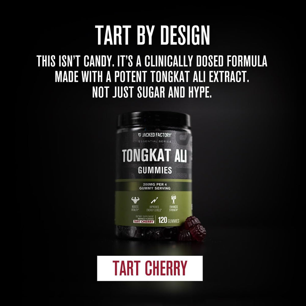 Jacked Factory Tongkat Ali Gummies label information signals quality and ingredient transparency.