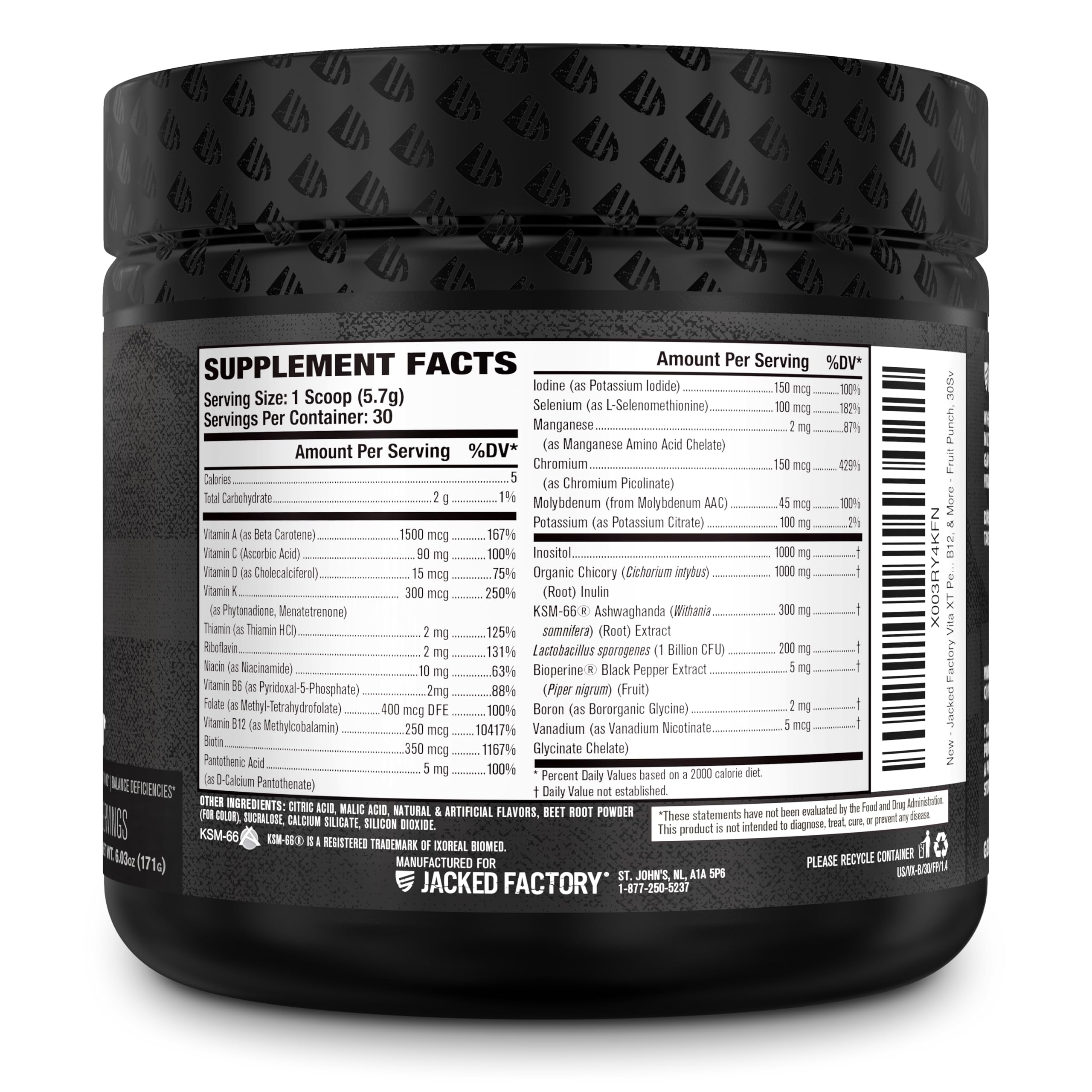 Measuring scoop with Vita XT powder and label