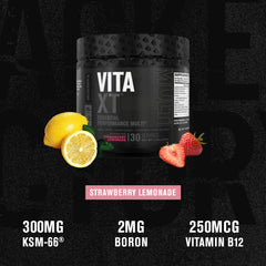 Scoop of Vita XT powder in strawberry lemonade flavor