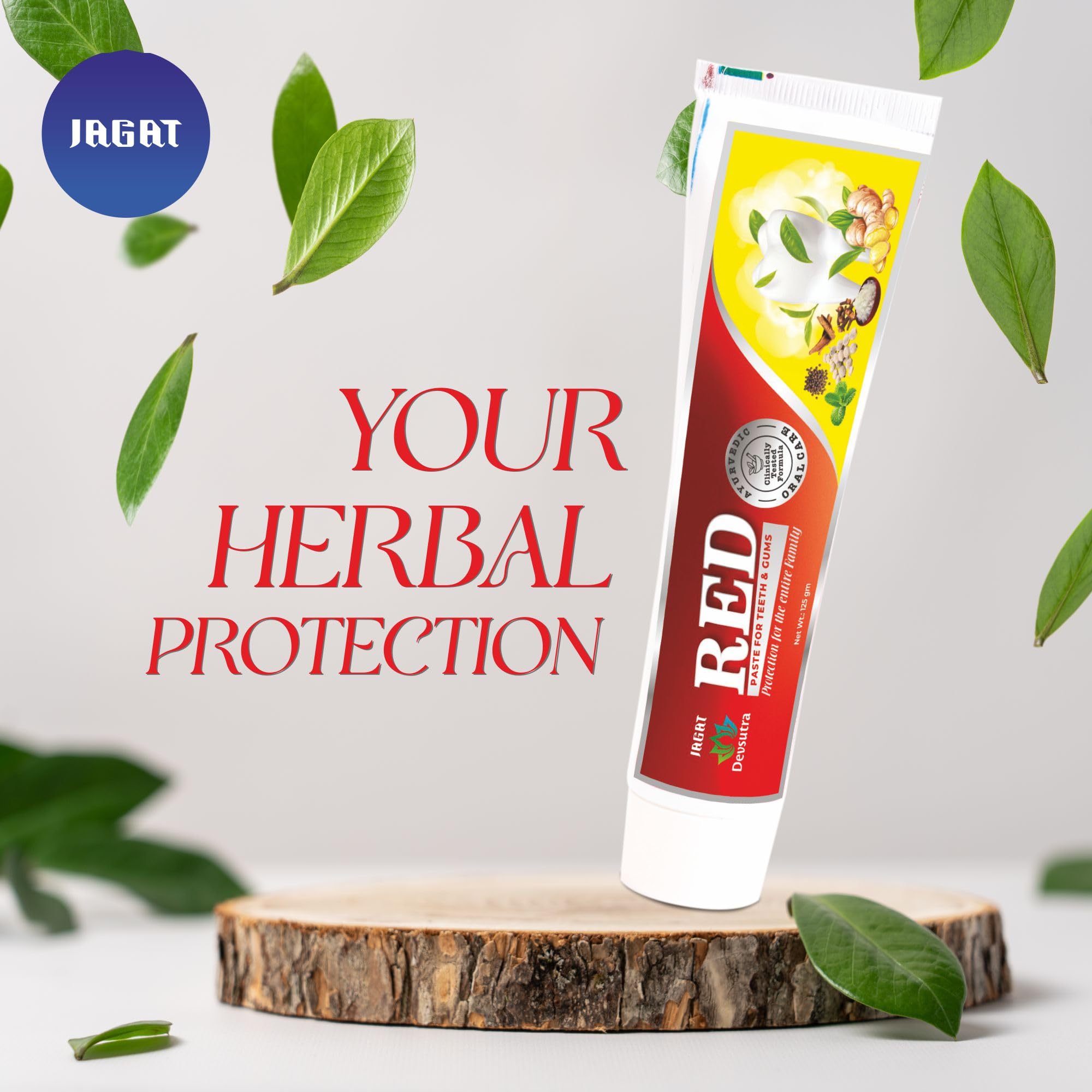 Red Toothpaste with herbal ingredients
