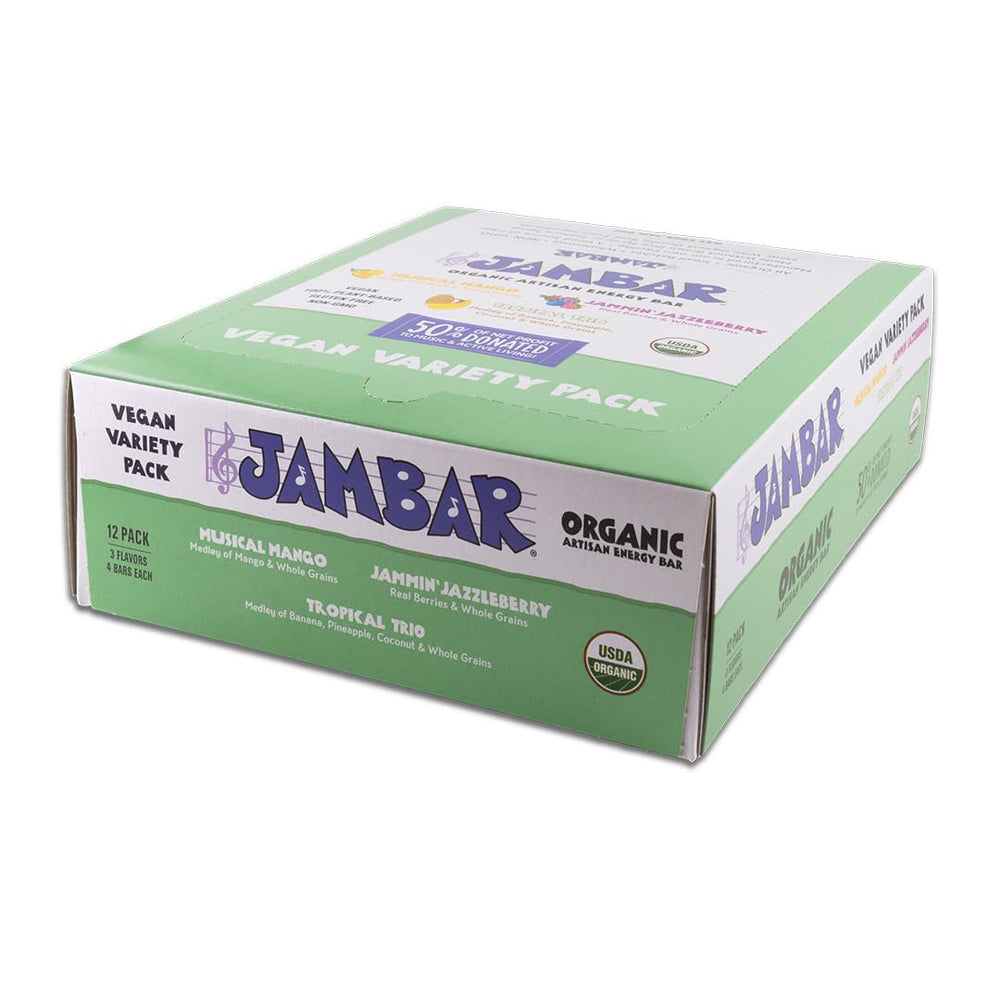 JAMBAR bars in packaging, Marin County-made craft snack with premium ingredients.