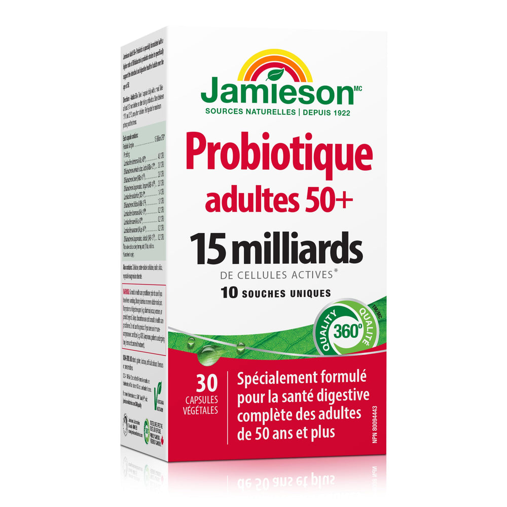 10 probiotic strains in Jamieson 50+ formula