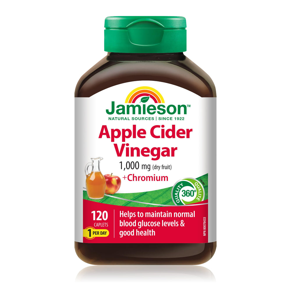 Jamieson Apple Cider Vinegar & Chromium bottle front view