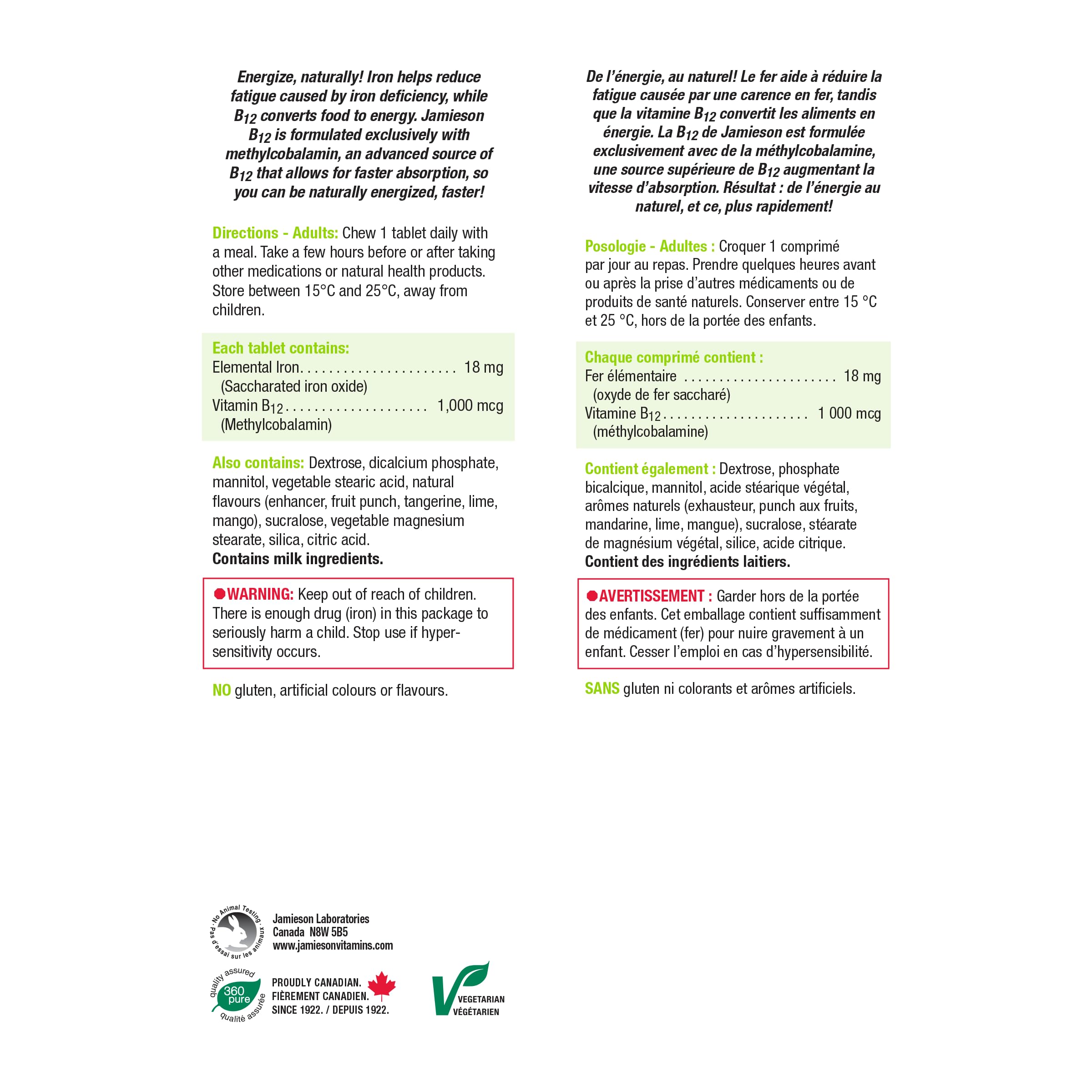 Gluten-free and vegetarian symbols on packaging