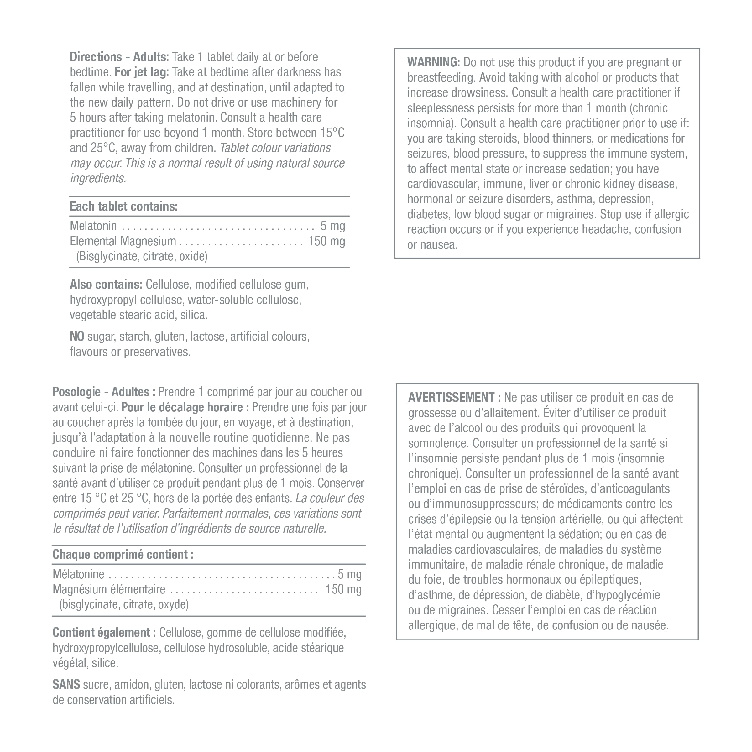 Serving directions and dosage information on Jamieson packaging