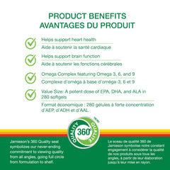 Close-up of Jamieson Omega 3-6-9 softgels