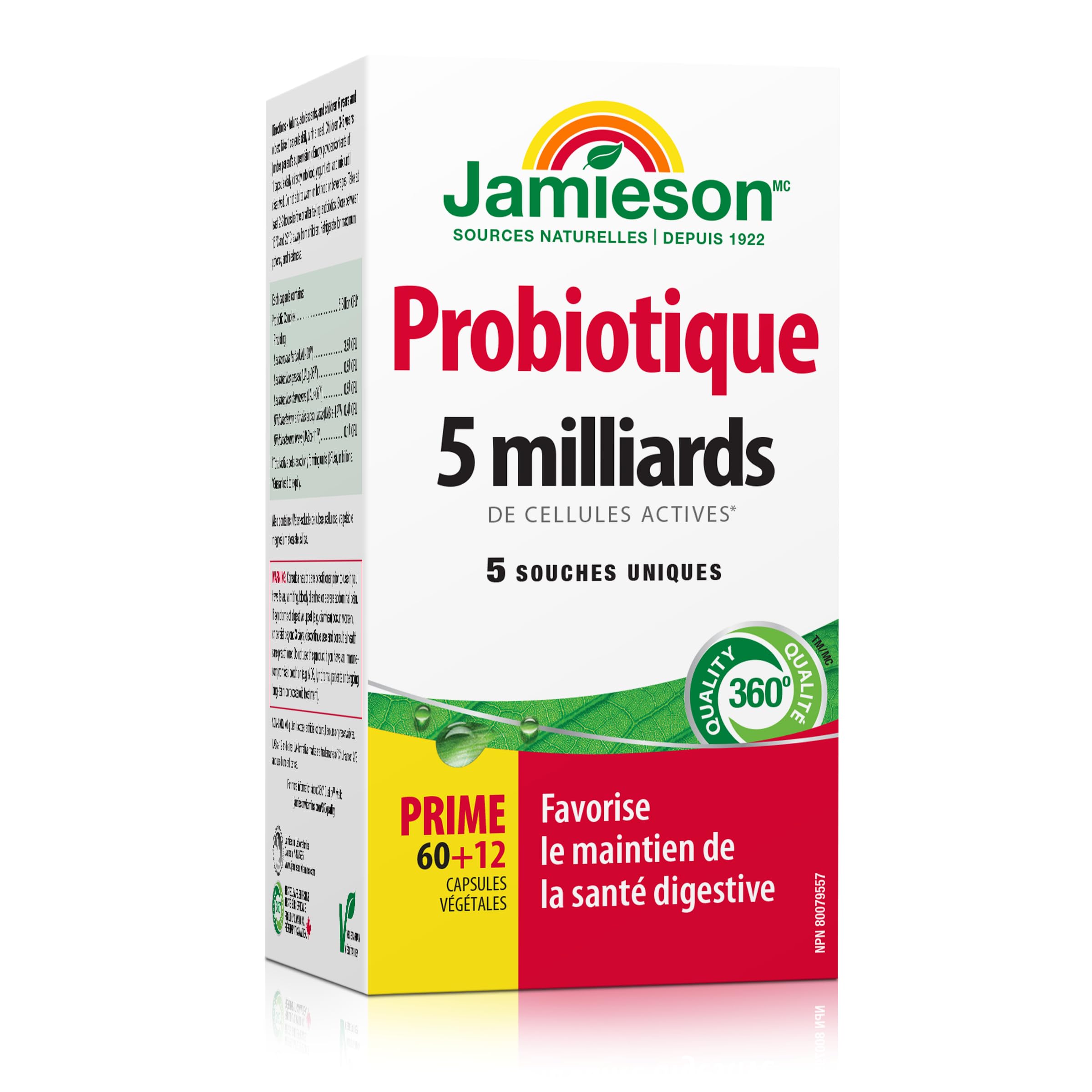 Close-up of Jamieson Probiotic 5 Billion Regular Strength capsules