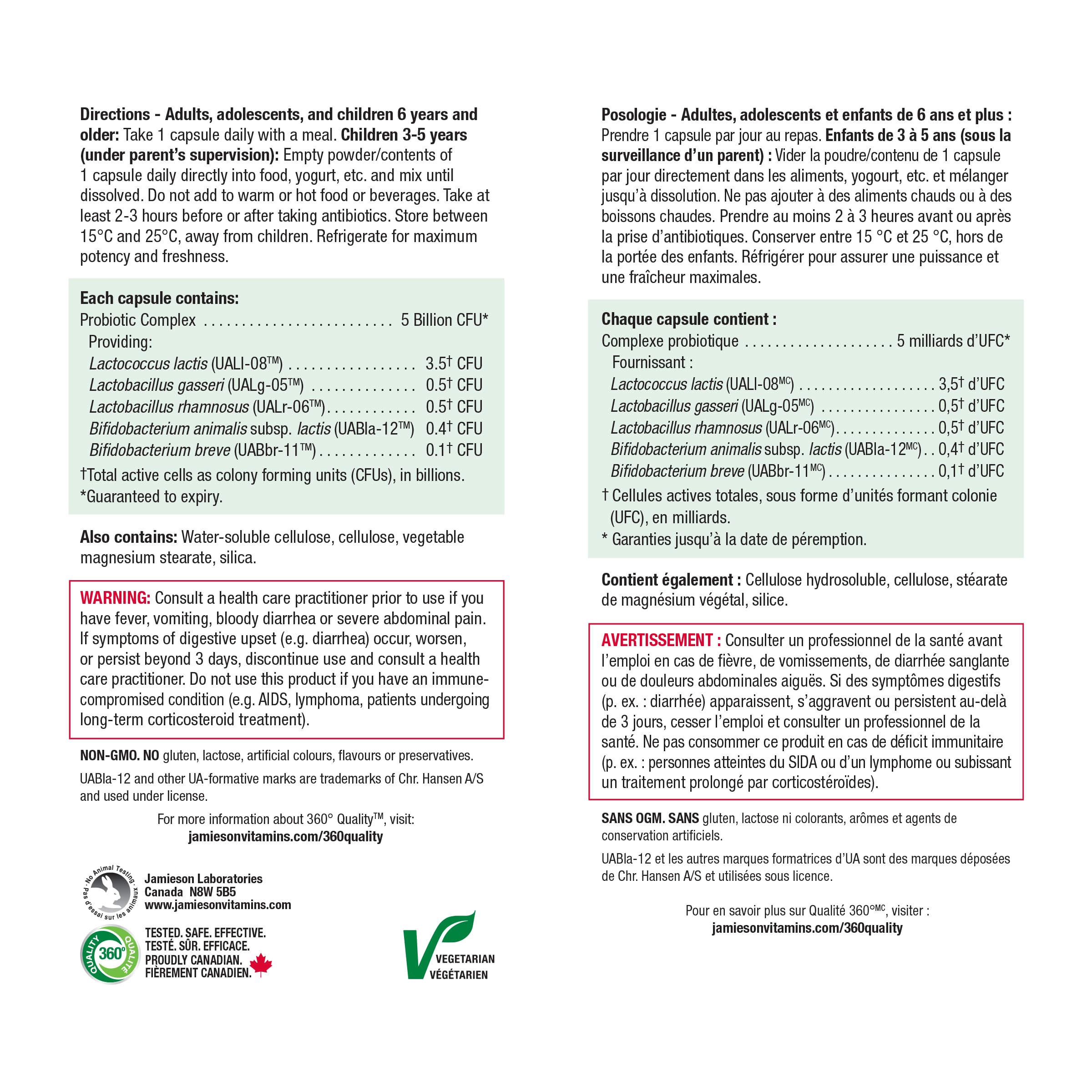 Jamieson Probiotic 5 Billion Regular Strength product lineup image