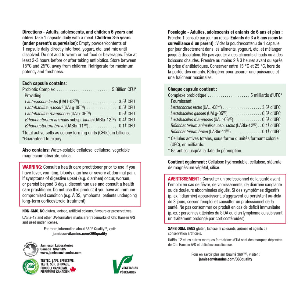 Jamieson Probiotic 5 Billion Regular Strength product lineup image
