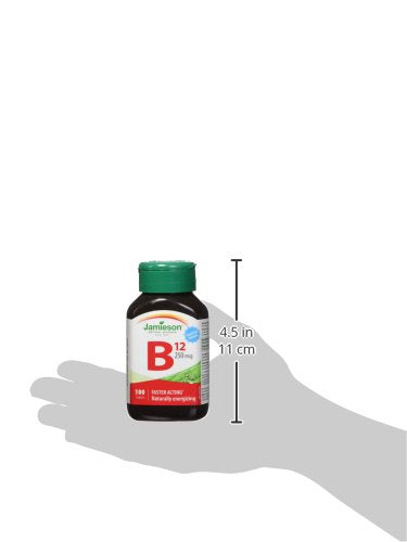 Vitamin B12 250 mcg supplement bottle on white background