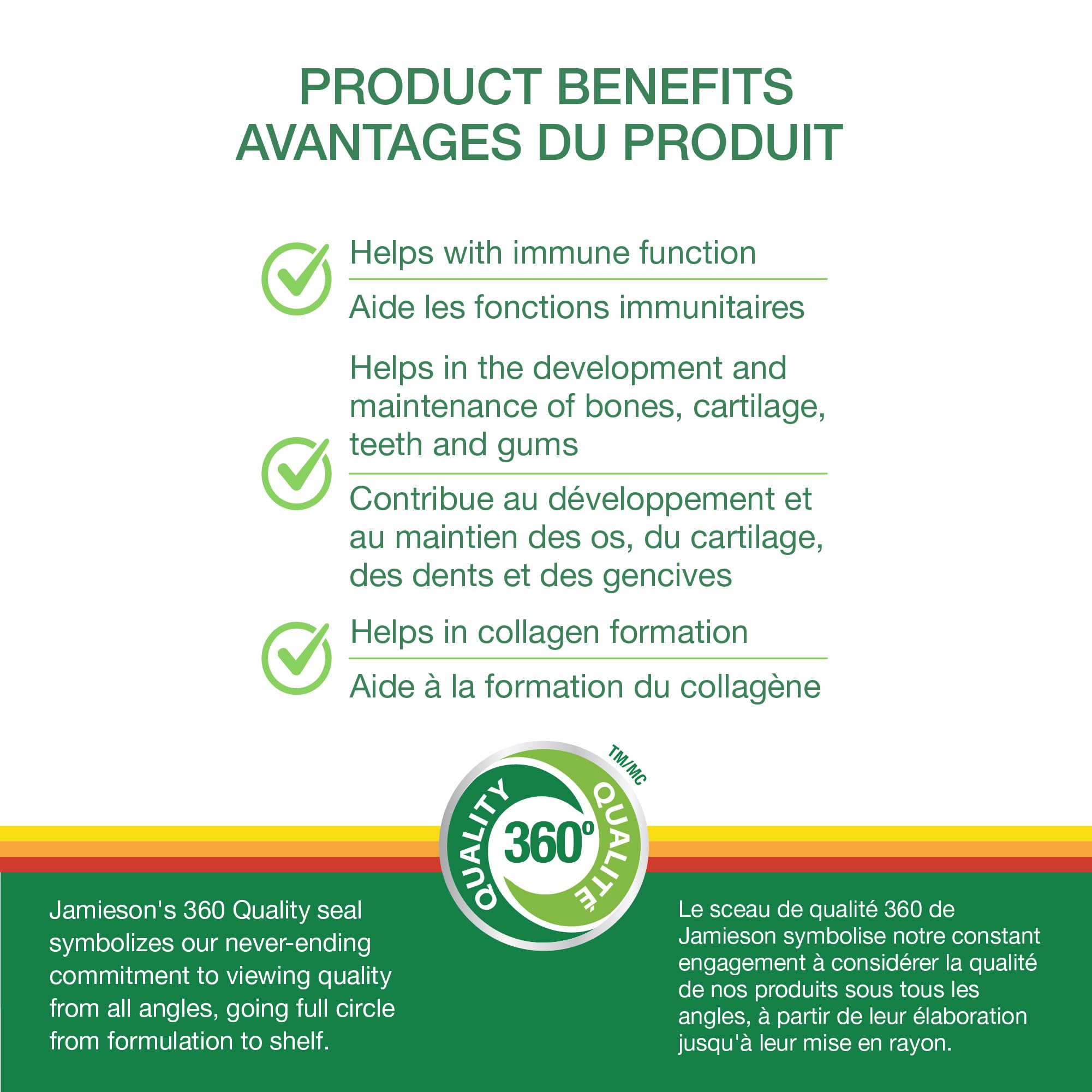 Jamieson Vitamin-C 500mg ingredients and nutrition facts