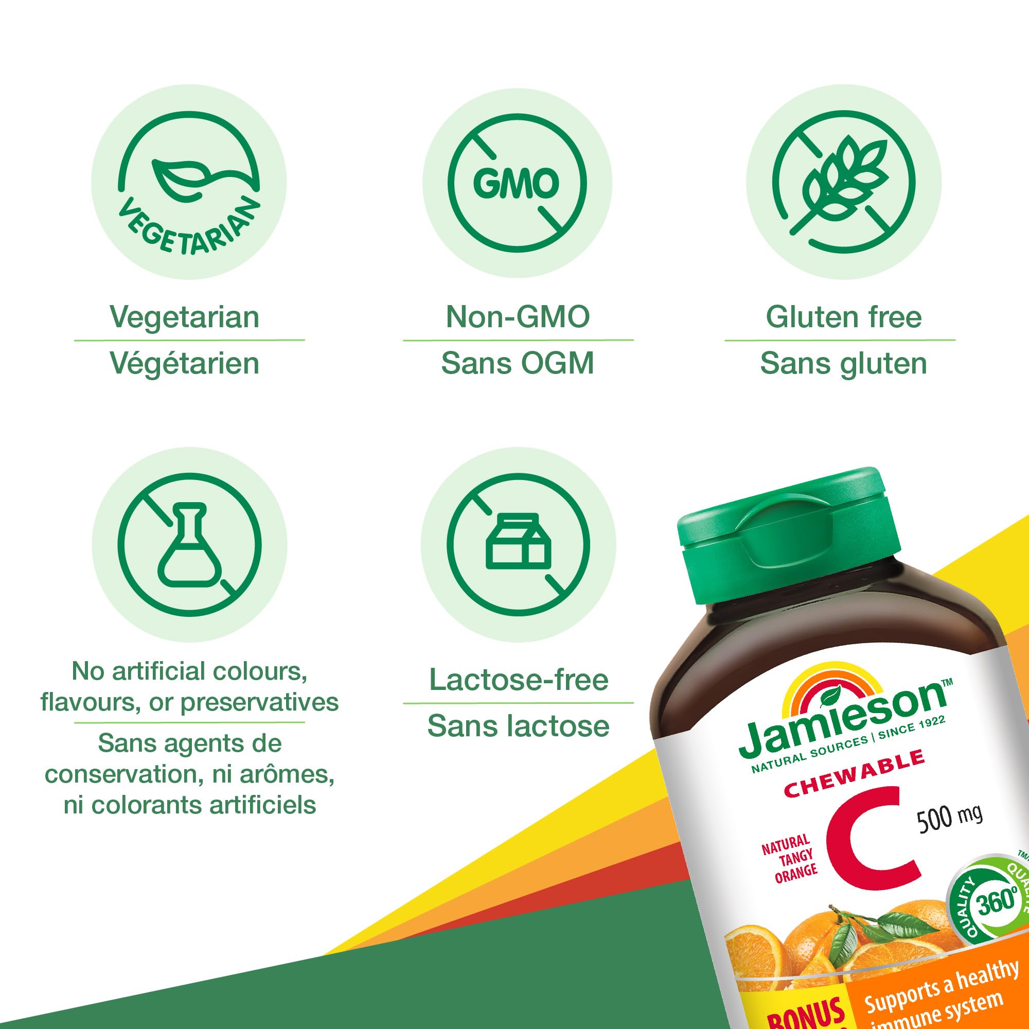 Nutrition facts and ingredients for Jamieson Vitamin C 500mg