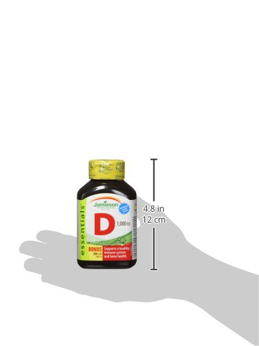Jamieson Vitamin D3 bottle on a kitchen counter