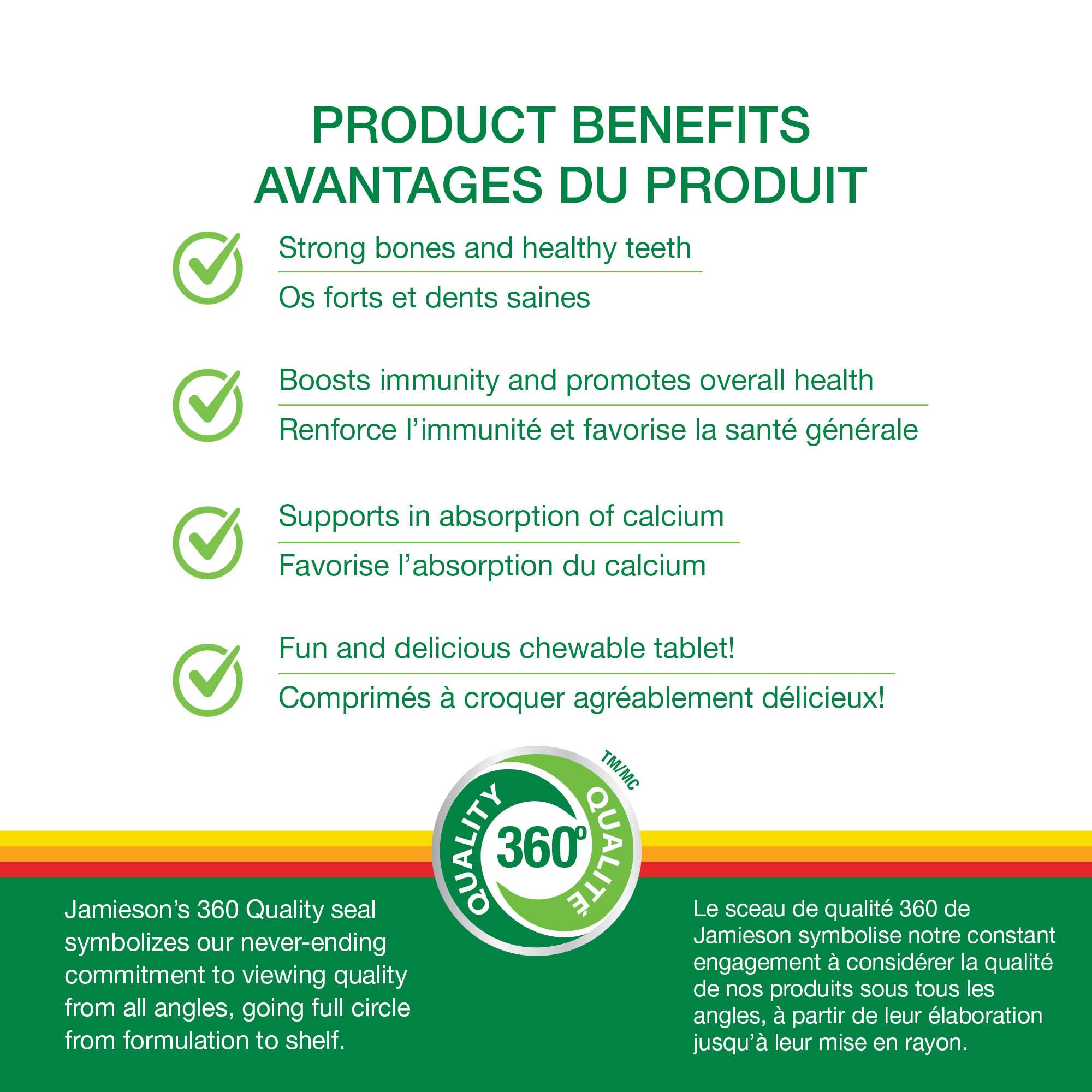 Bottle of Jamieson Vitamin D3 chewables Tangy Orange 1000IU