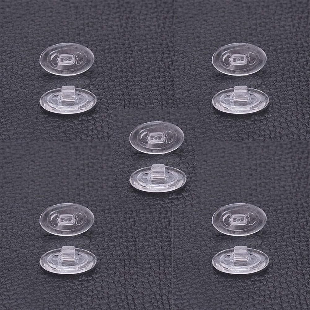 JAMMY 5-pairs oval card-shaped nose pads (transparent silicone) close-up