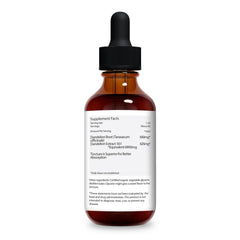 Close-up of Jantu Dandelion Root Liquid Extract label and bottle